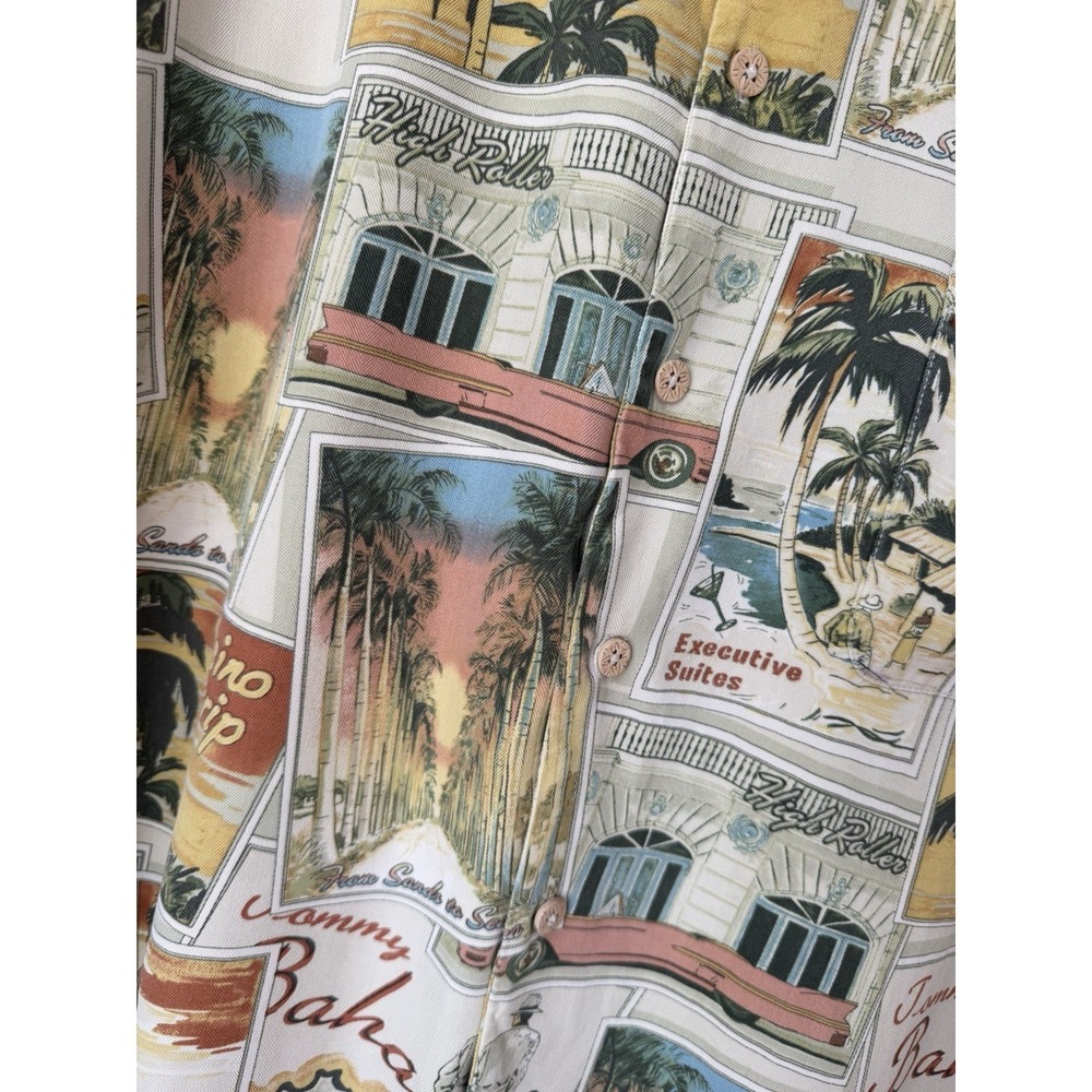 Tommy Bahama Button Up Short Sleeve Mens XXL Silk Las Vegas Casino Strip Camp - Picture 7 of 8